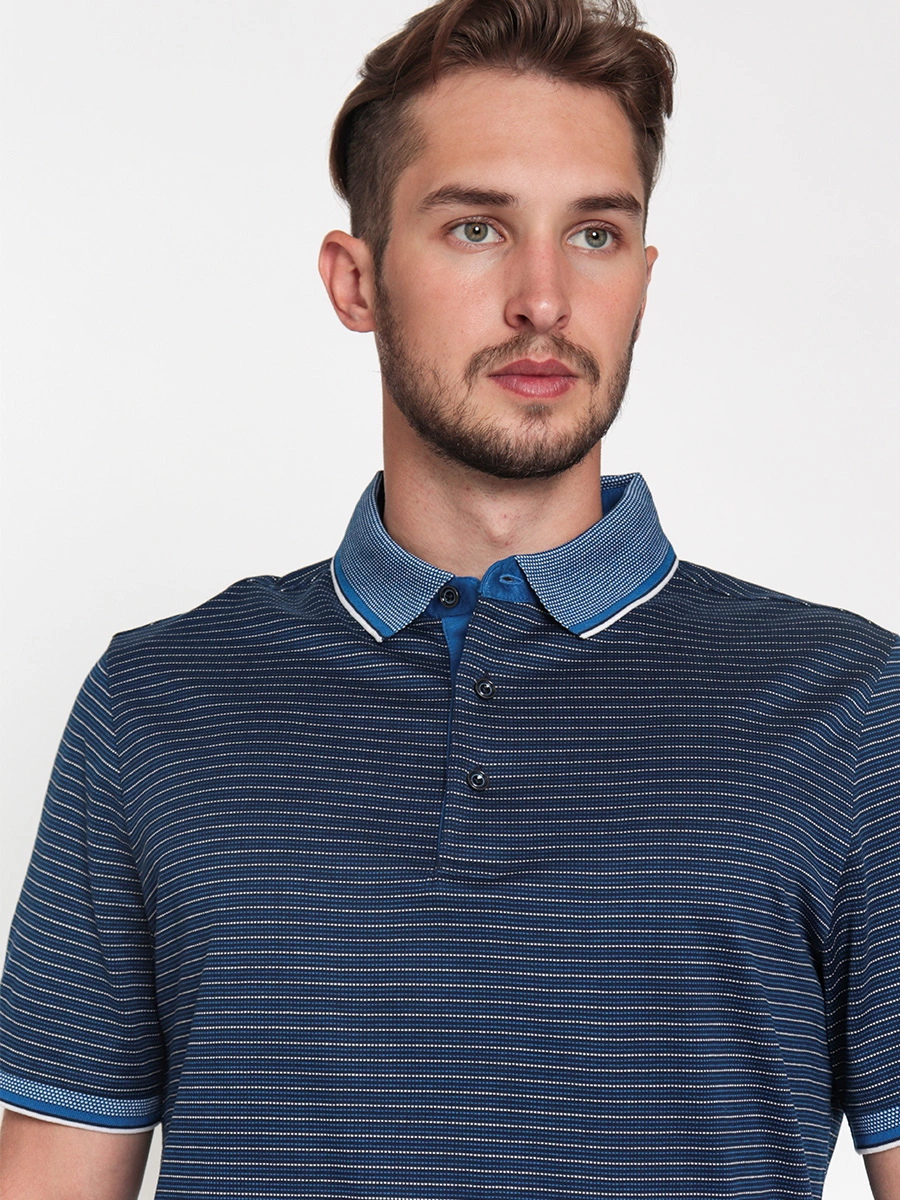 Поло в мелкую полоску